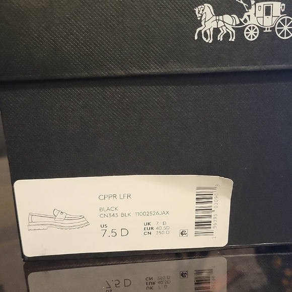 Coach Black Leather Slip-On Loafers - Picture 2 of 3